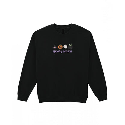 Spooky Season Embroidered Sweatshirt in Black