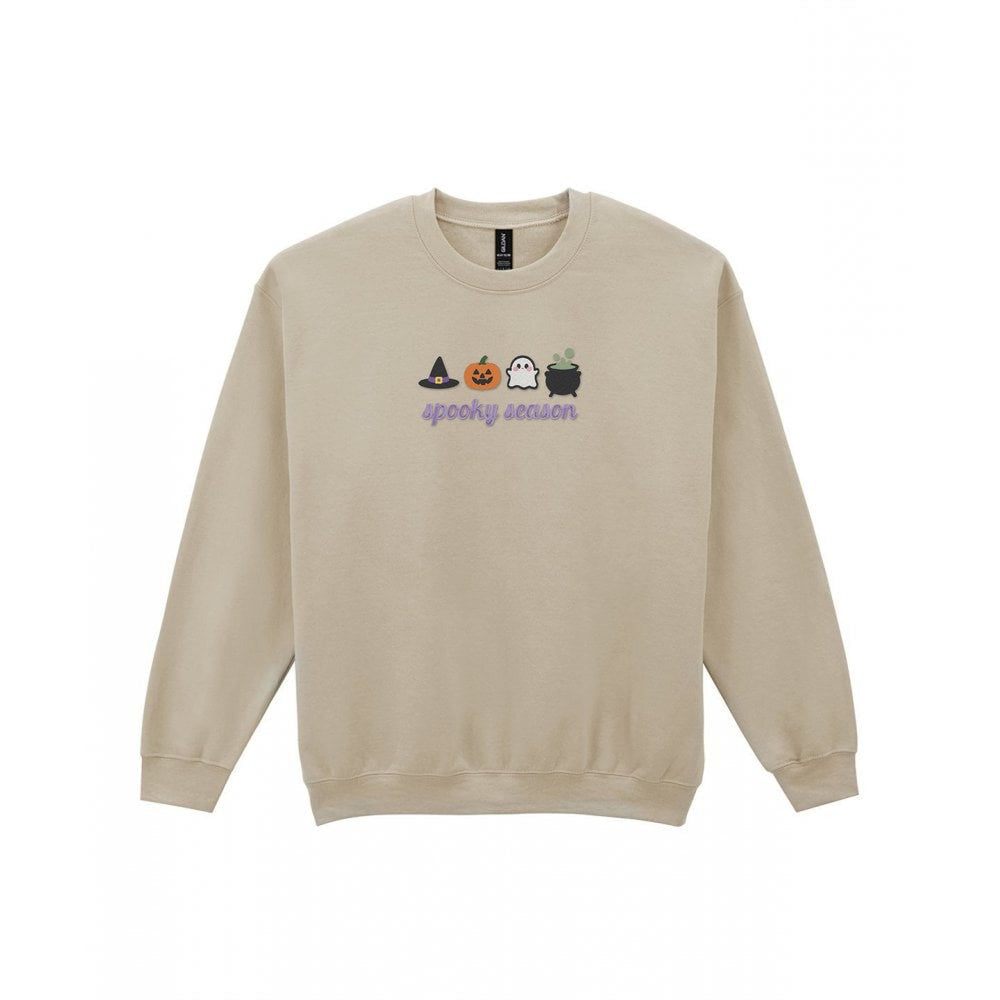 Spooky Season Embroidered Sweatshirt in Sand