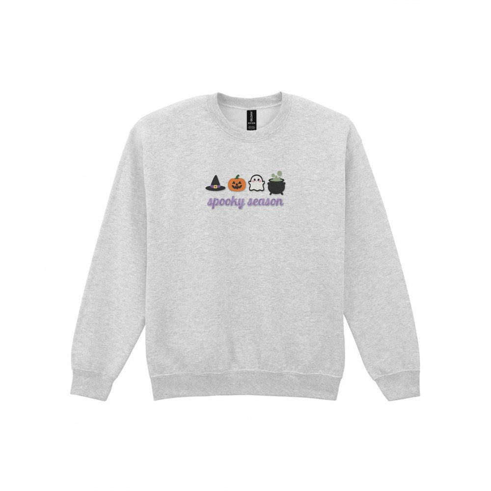 Spooky Season Embroidered Sweatshirt in Sport Grey