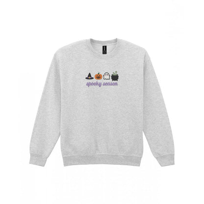 Spooky Season Embroidered Sweatshirt in Sport Grey