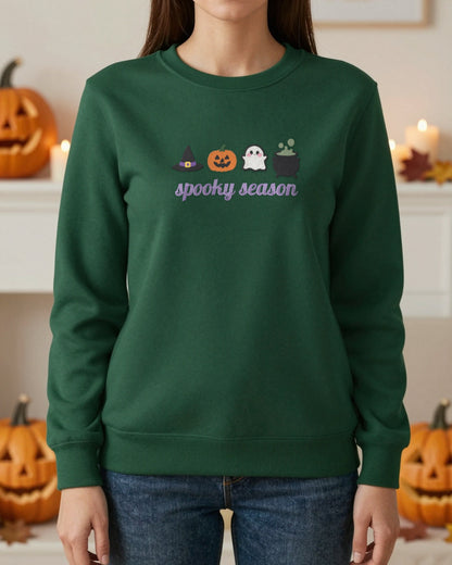 Spooky Season Embroidered Sweatshirt worn