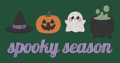 Spooky Season Embroidered Sweatshirt embroidery close-up