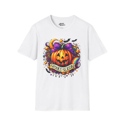 spooky season pumpkin halloween graphic t-shirt t-shirt front product image