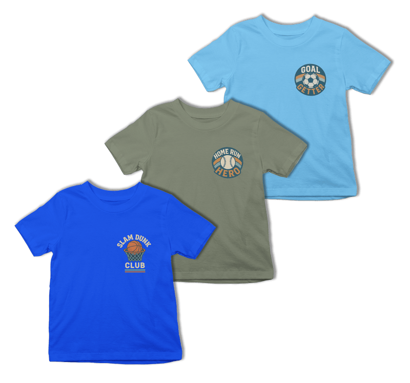 Kids Sports T-Shirt Set (3 Pack)