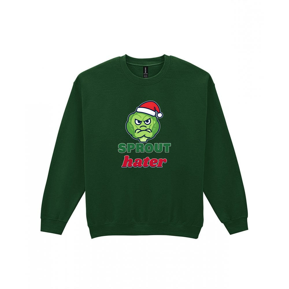 Sprout Hater Christmas Jumper & T-Shirt Sweatshirt in Forest Green
