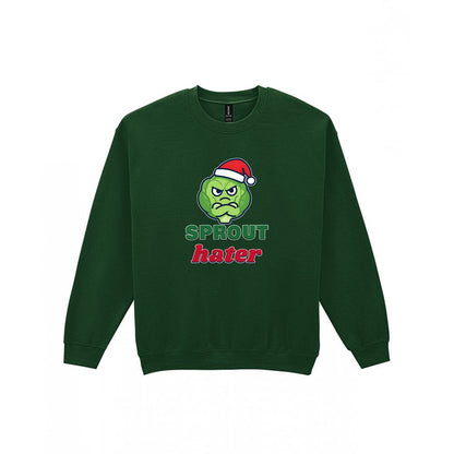 Sprout Hater Christmas Jumper & T-Shirt Sweatshirt in Forest Green