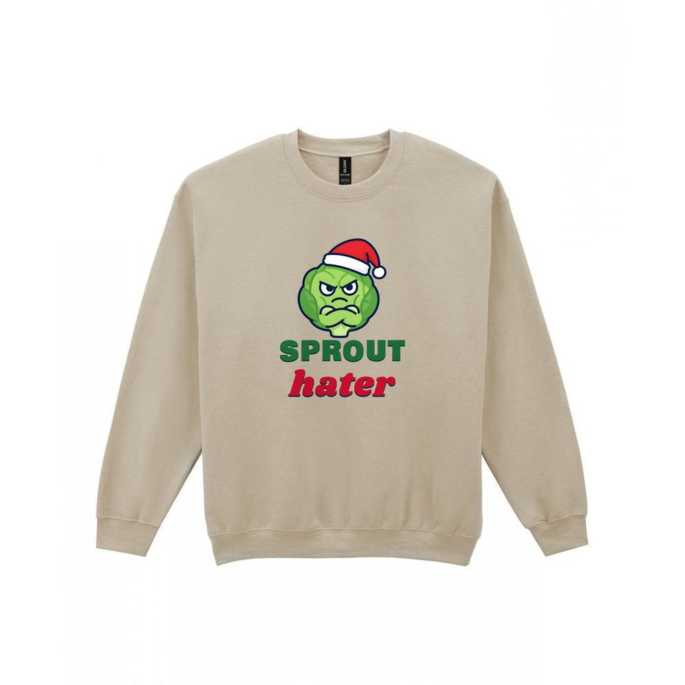 Sprout Hater Christmas Jumper & T-Shirt Sweatshirt in Sand