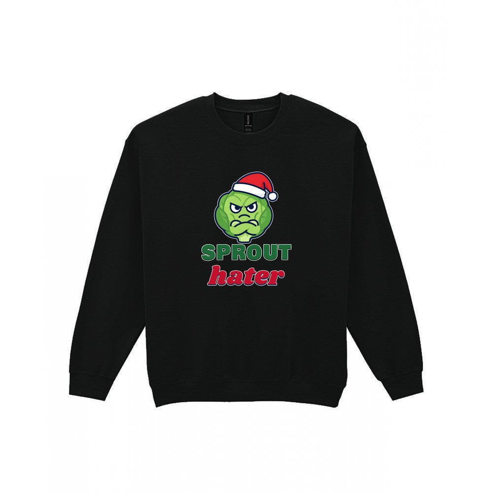 Sprout Hater Christmas Jumper & T-Shirt Sweatshirt in Black