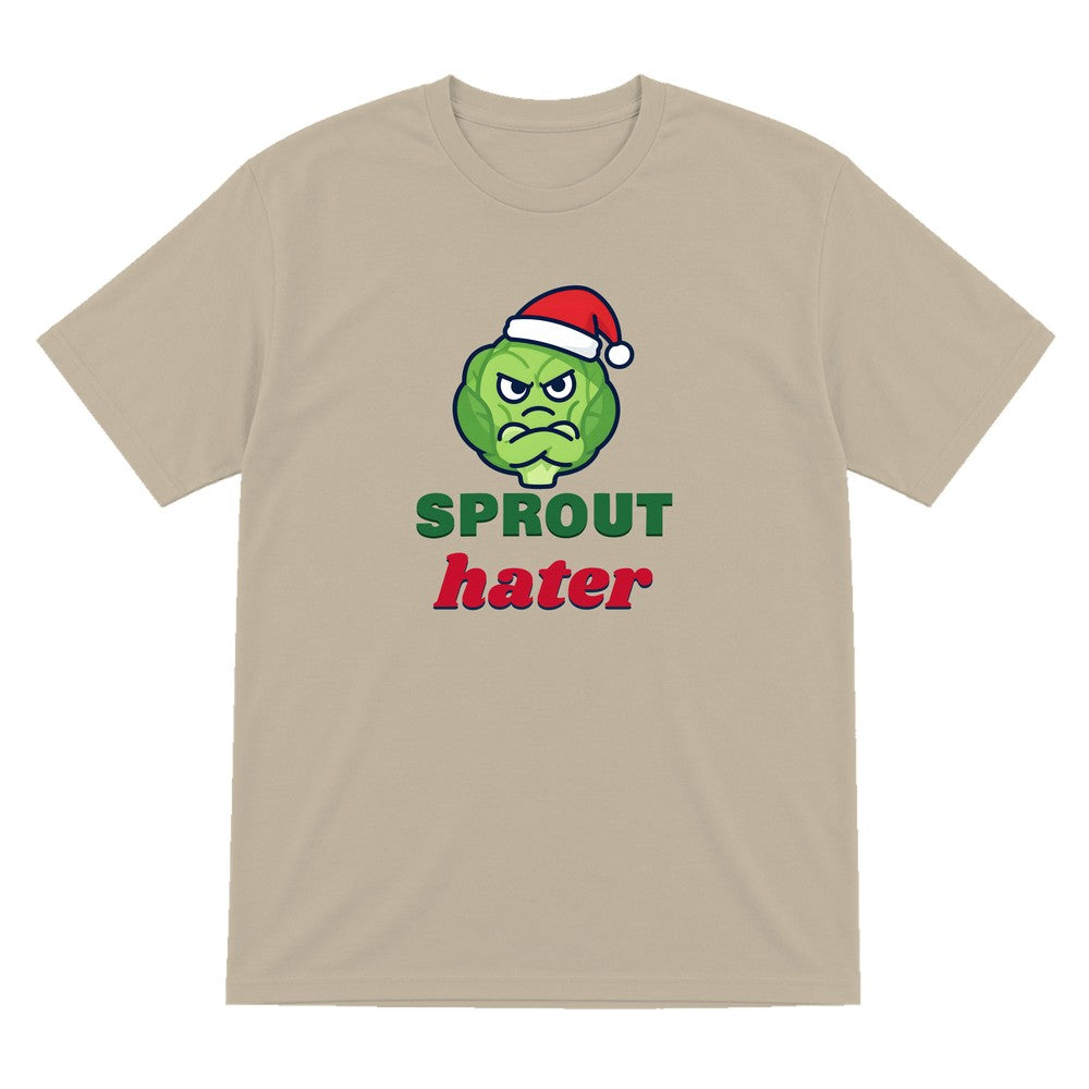 Sprout Hater Christmas Jumper & T-Shirt T-Shirt in Sand