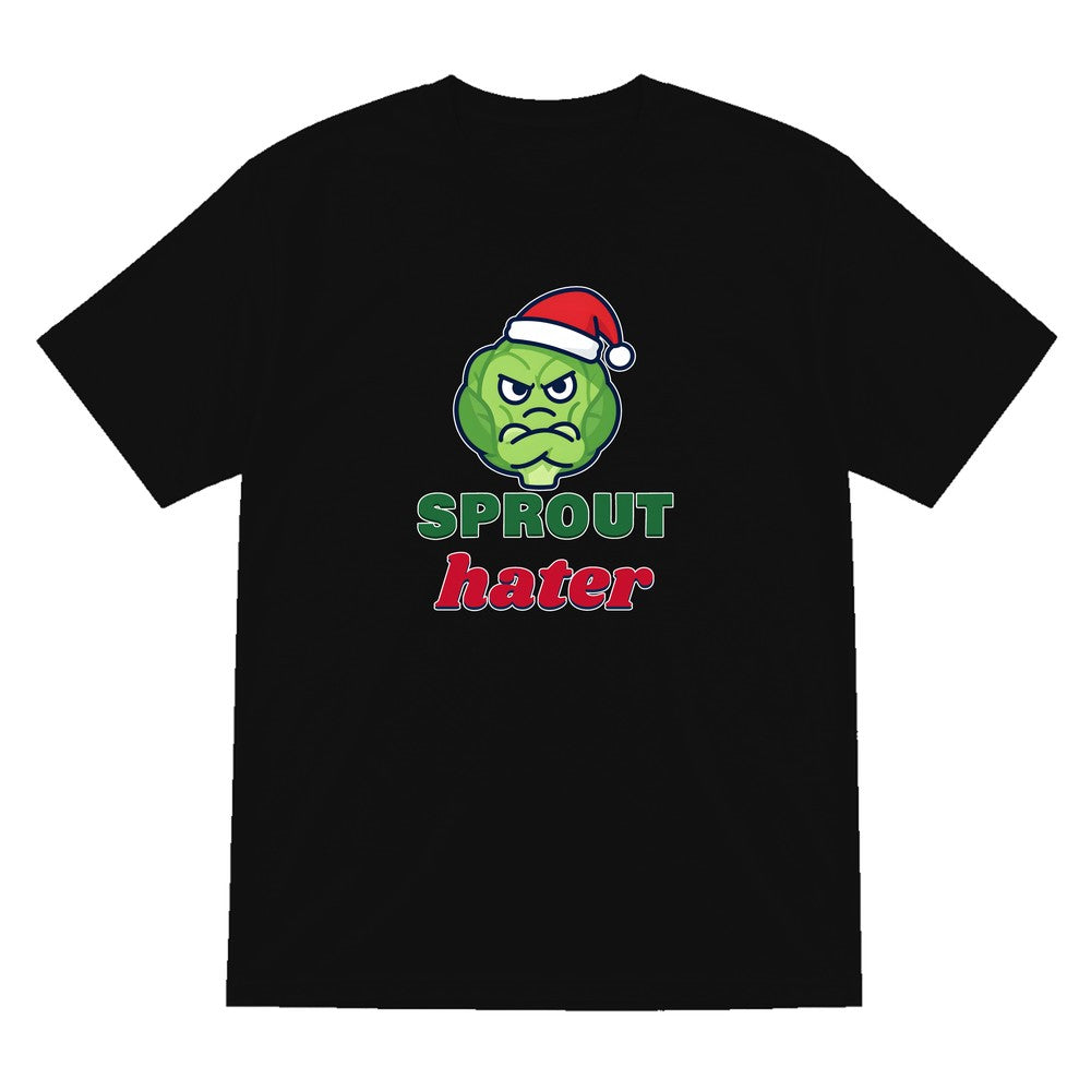 Sprout Hater Christmas Jumper & T-Shirt T-Shirt in Black