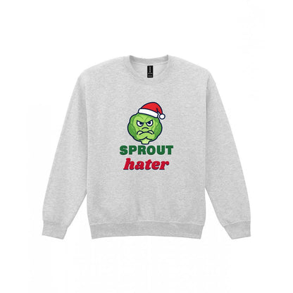 Sprout Hater Christmas Jumper & T-Shirt Sweatshirt in Sport Grey