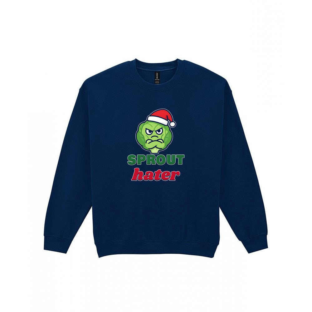 Sprout Hater Christmas Jumper & T-Shirt Sweatshirt in Navy