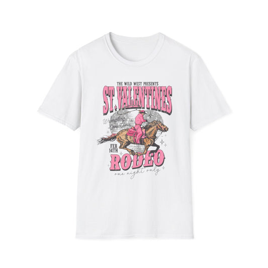 sport grey t-shirt displaying playful rodeo cowgirl valentine's print
