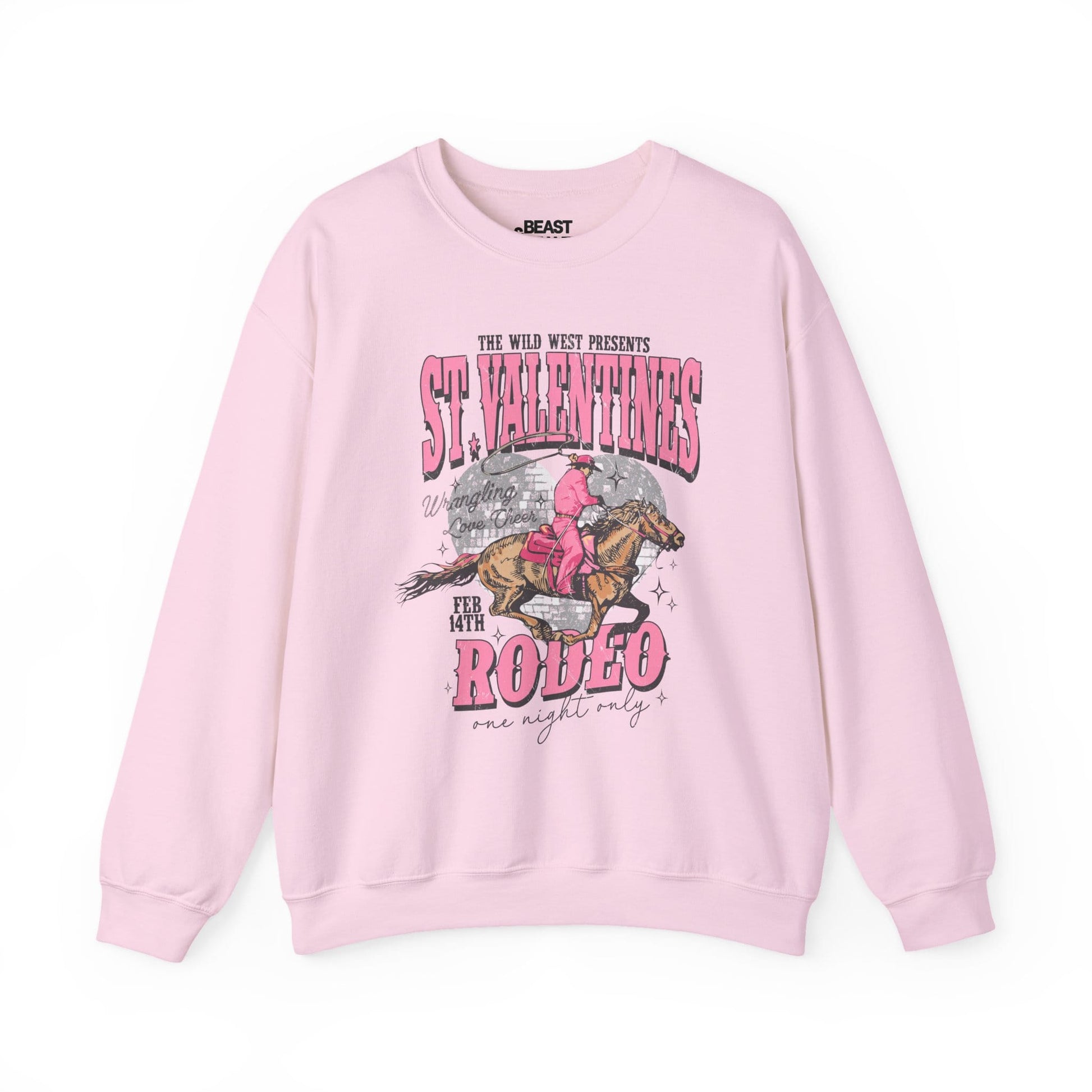 st valentines rodeo western sweatshirt light pink sweatshirt cowgirl gift idea