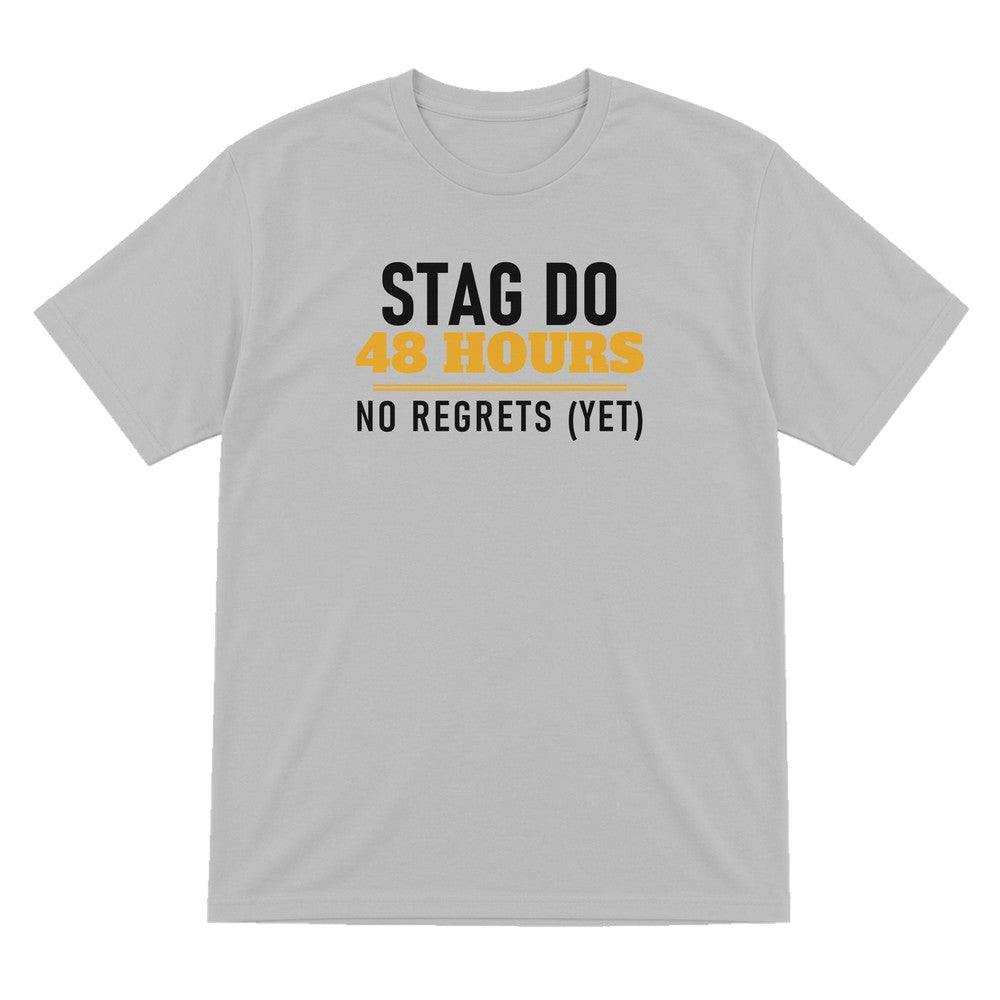 Stag Do 48 Hours No Regrets Yet Stag Do T-Shirt & Sweatshirt T-Shirt in Sport Grey