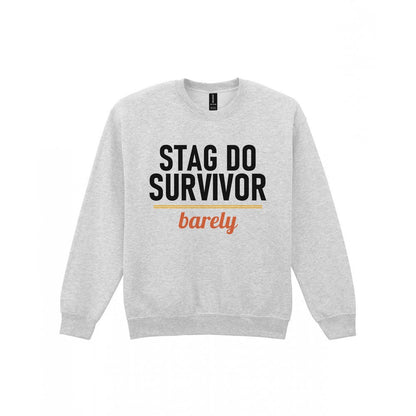 Stag Do Survivor Barely Stag Do T-Shirt & Sweatshirt Sweatshirt in Sport Grey