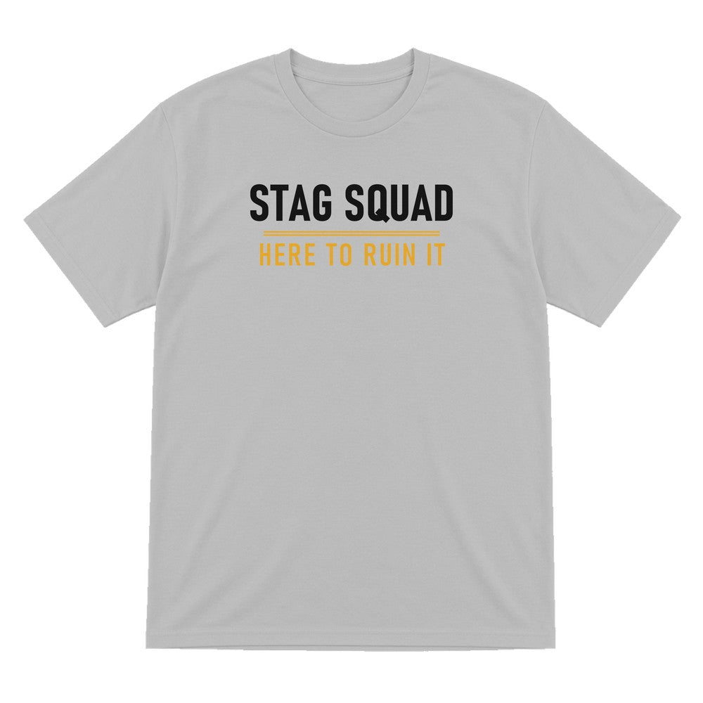 Stag Squad Here To Ruin It Stag Do T-Shirt & Sweatshirt T-Shirt in Sport Grey