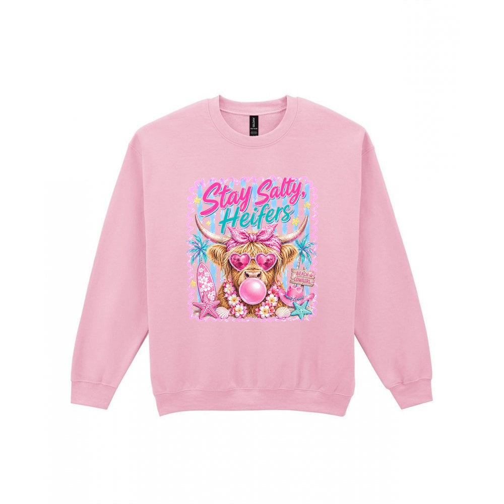Stay Salty Heifers T-Shirt & Sweatshirt Sweatshirt in Light Pink