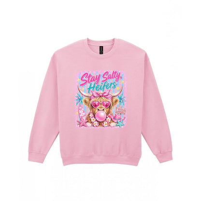 Stay Salty Heifers T-Shirt & Sweatshirt Sweatshirt in Light Pink