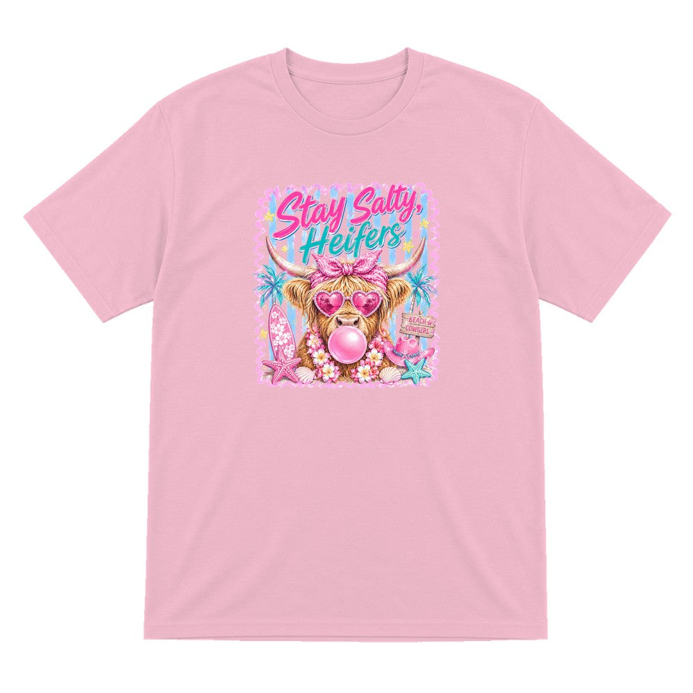 Stay Salty Heifers T-Shirt & Sweatshirt T-Shirt in Light Pink