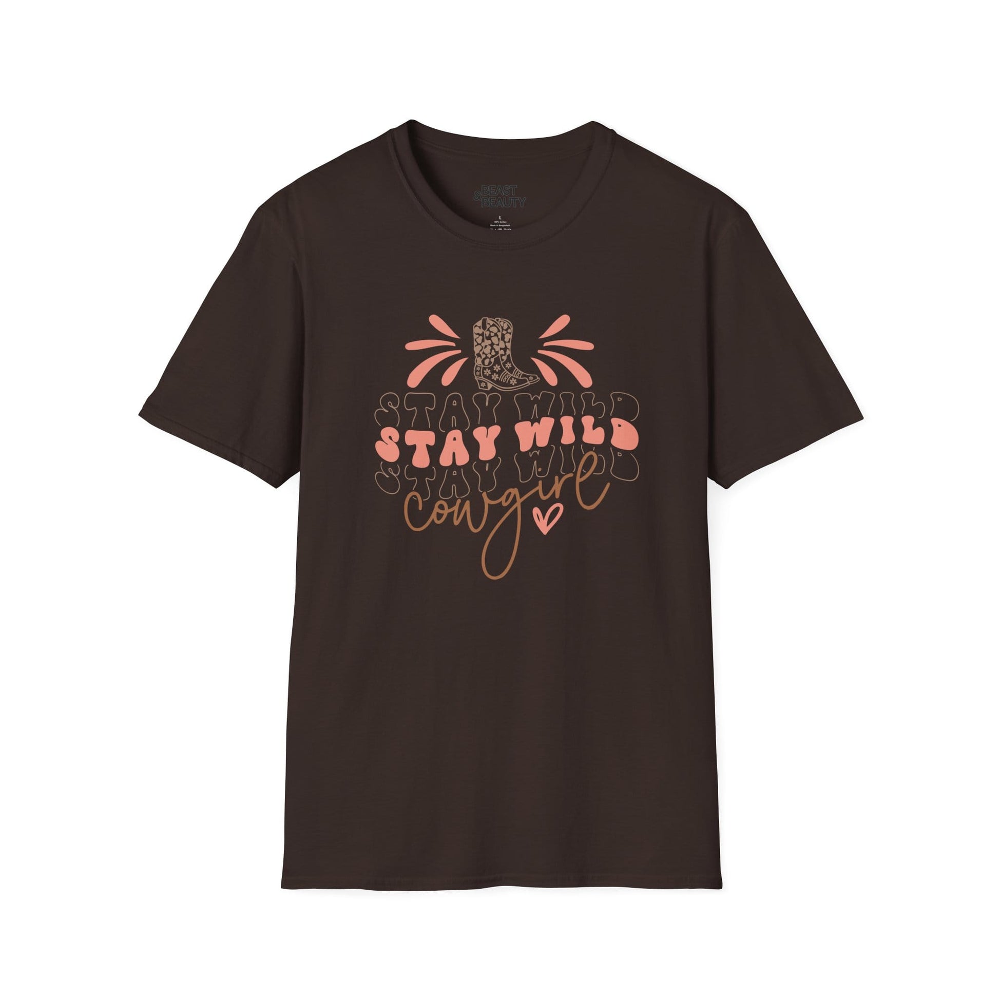 stay wild cowgirl t-shirt dark chocolate t-shirt cowgirl gift idea