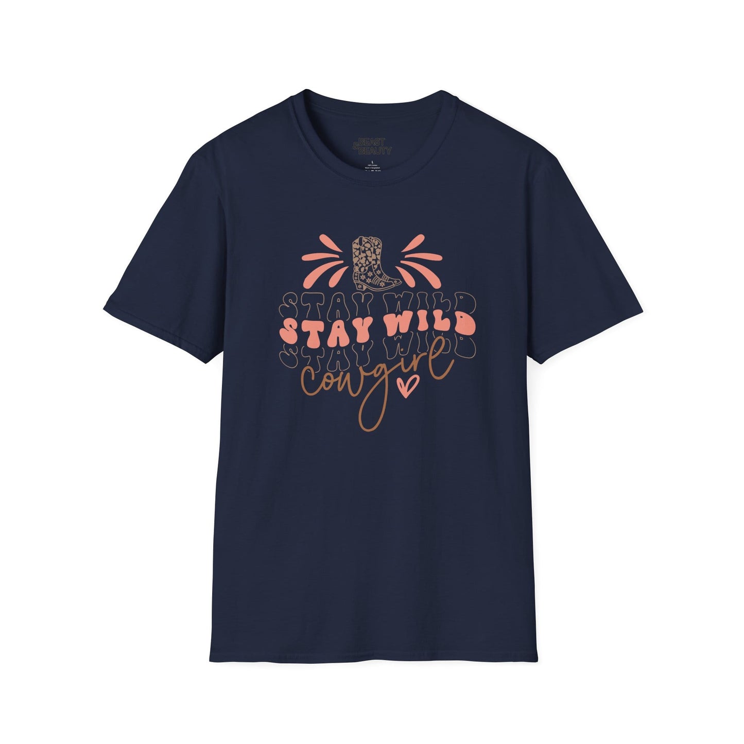 stay wild cowgirl t-shirt navy t-shirt cowgirl gift idea