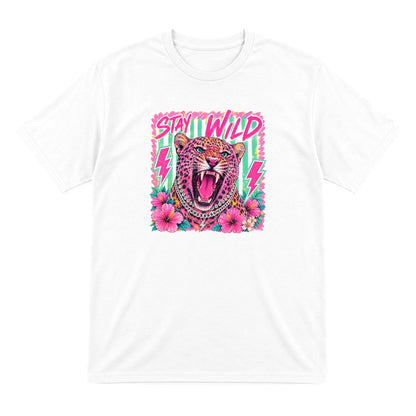 Stay Wild Leopard T-Shirt & Sweatshirt T-Shirt in White