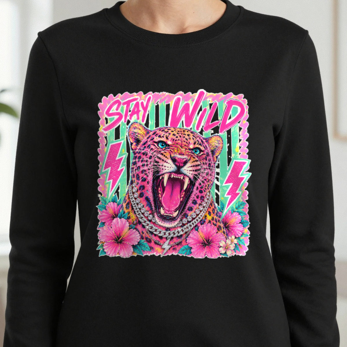 Stay Wild Leopard T-Shirt & Sweatshirt in another colour