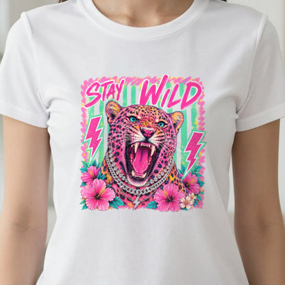 Stay Wild Leopard T-Shirt & Sweatshirt close-up