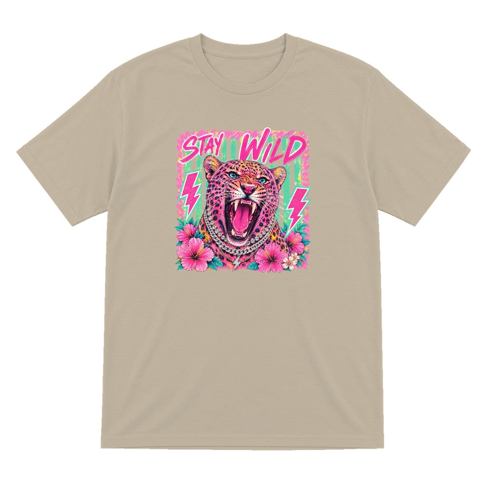 Stay Wild Leopard T-Shirt & Sweatshirt T-Shirt in Sand