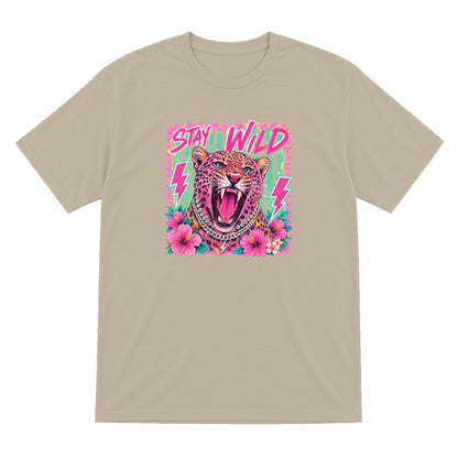 Stay Wild Leopard T-Shirt & Sweatshirt T-Shirt in Sand