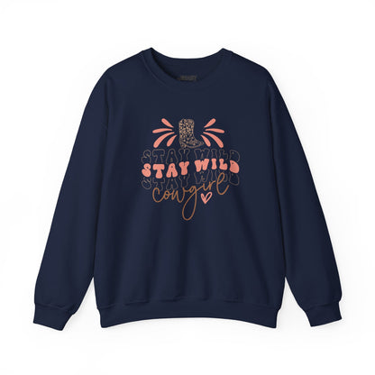 stay wild stay wild cowgirl sweatshirt navy sweatshirt cowgirl gift idea