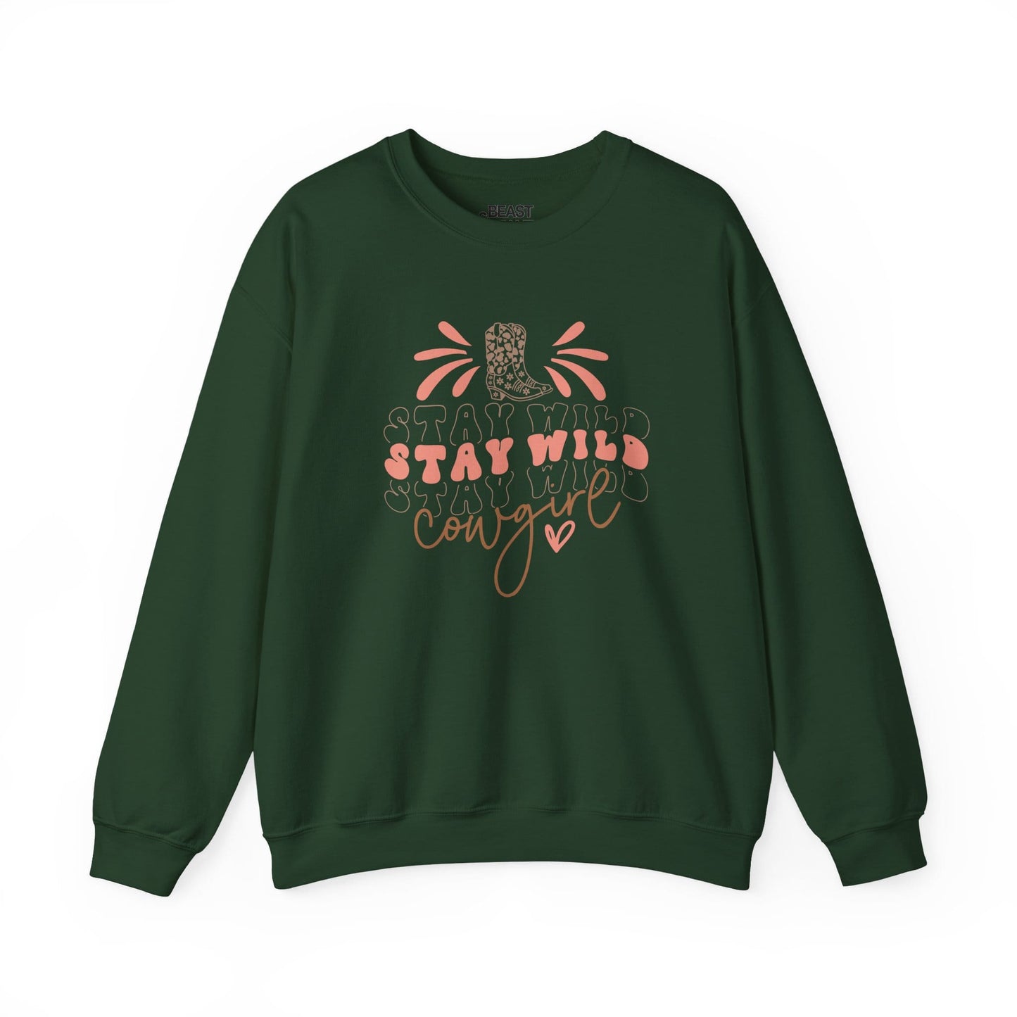 stay wild stay wild cowgirl sweatshirt forest green sweatshirt cowgirl gift idea