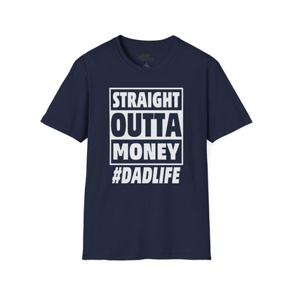 straight outta money dad life t-shirt navy t-shirt Father's Day gift idea