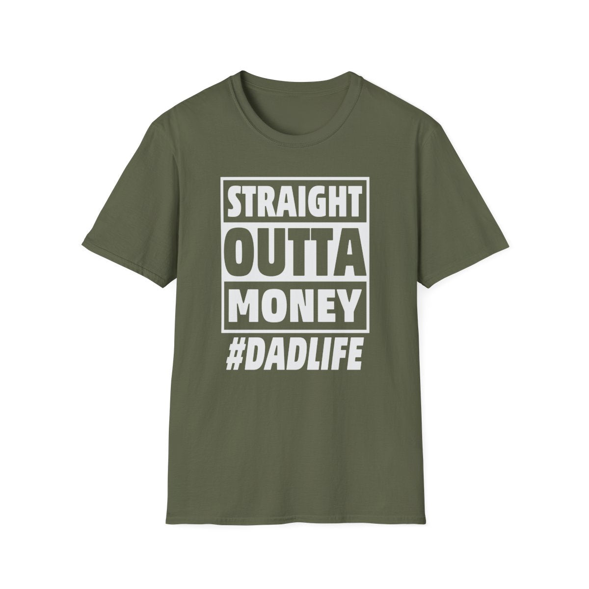 dark chocolate t-shirt with straight outta money funny dad slogan