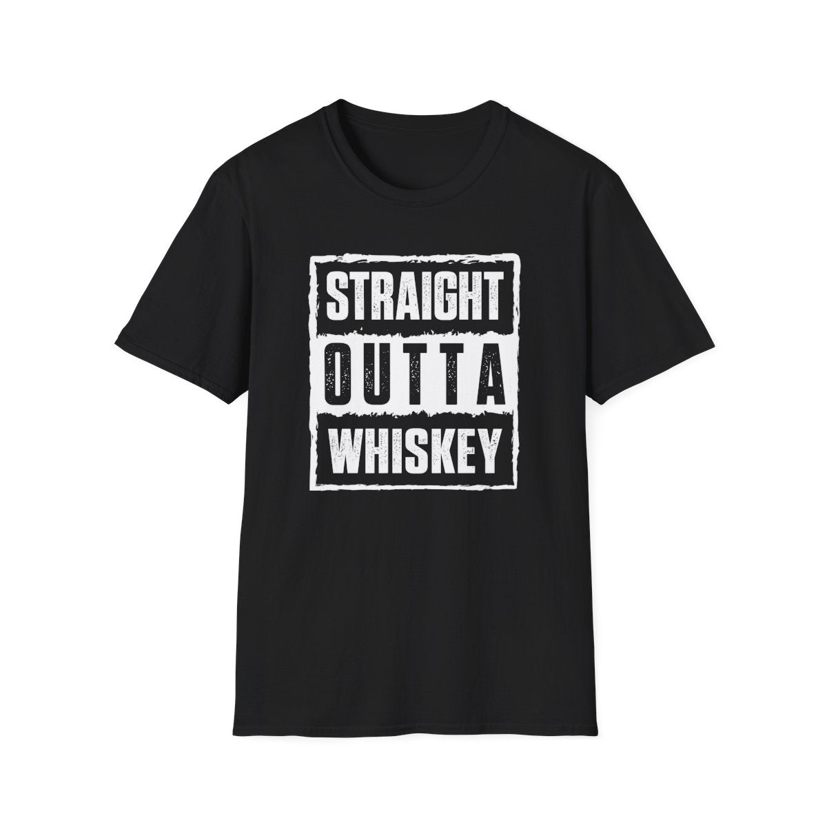 black t-shirt with Straight Outta Whiskey funny spirits design
