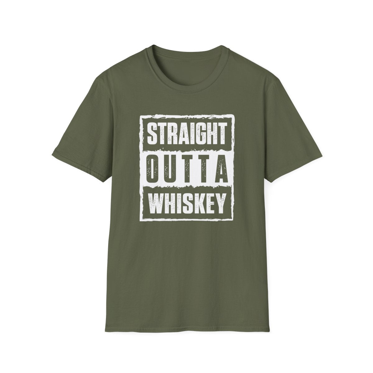 dark chocolate t-shirt with Straight Outta Whiskey spirits gift print