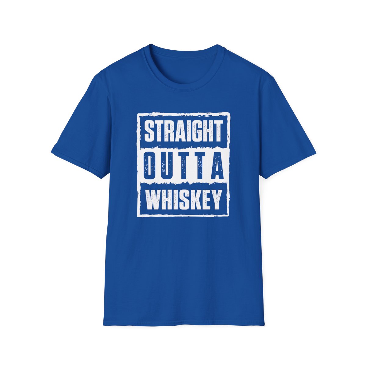military green t-shirt with Straight Outta Whiskey funny drinks graphic