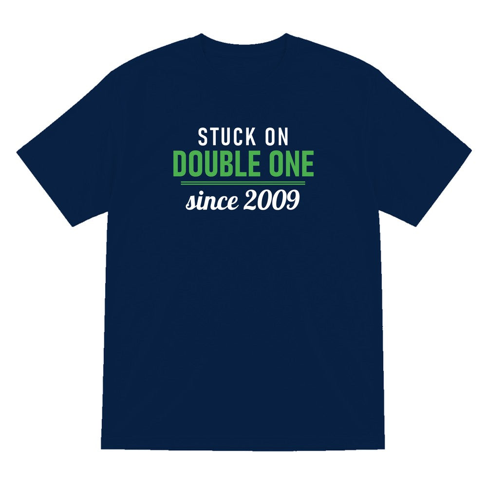 Stuck On Double One Since 2009 Funny Darts T-Shirt & Sweatshirt T-Shirt in Navy