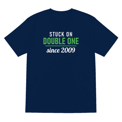 Stuck On Double One Since 2009 Funny Darts T-Shirt & Sweatshirt T-Shirt in Navy