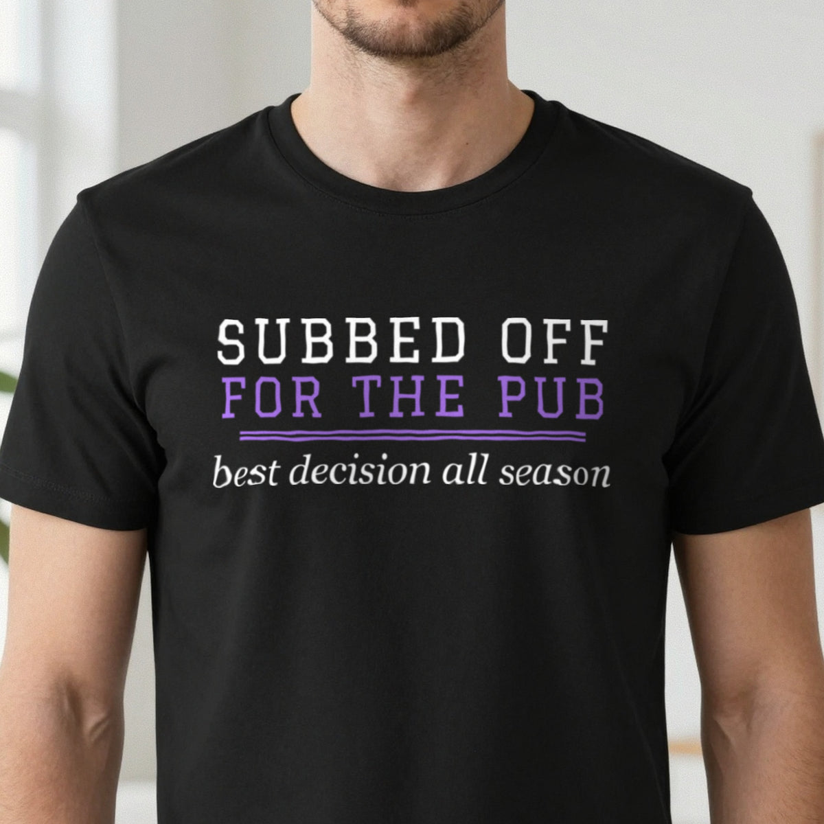 Subbed Off For The Pub Funny Football T-Shirt & Sweatshirt close-up