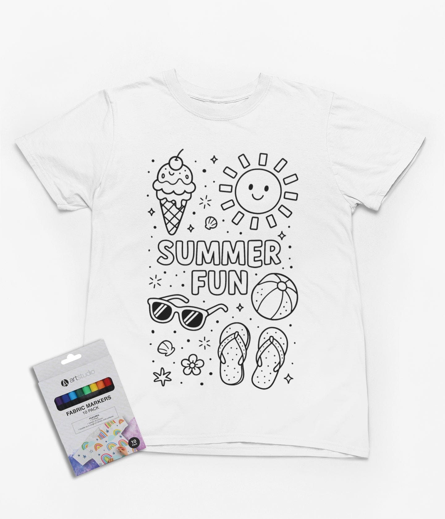summer fun colour-in t-shirt t-shirt front product image