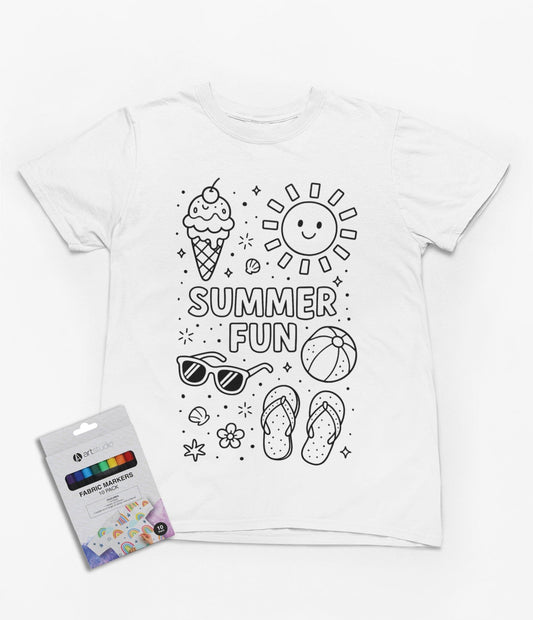 summer fun colour-in t-shirt t-shirt front product image