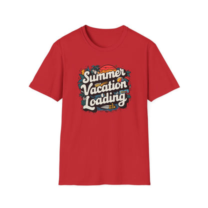 sport grey t-shirt with summer holiday loading vacation print