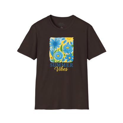 summer vibes floral t-shirt dark chocolate t-shirt gift gift idea
