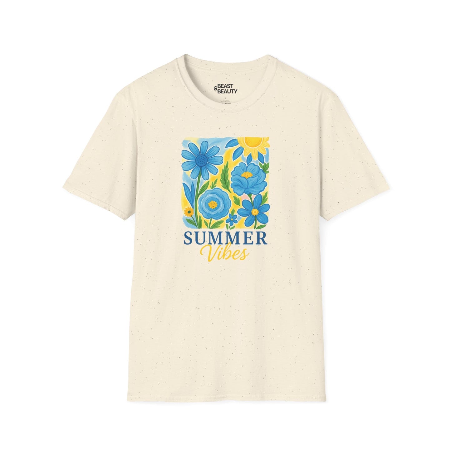 summer vibes floral t-shirt natural t-shirt gift gift idea