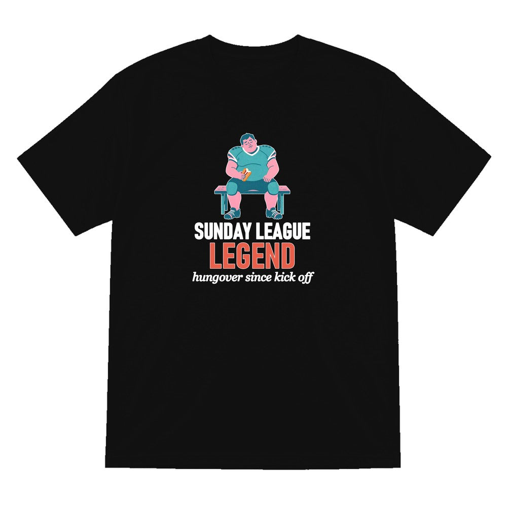 Sunday League Legend Hungover Since Kick Off Funny Sunday League Football T-Shirt & Sweatshirt T-Shirt in Black