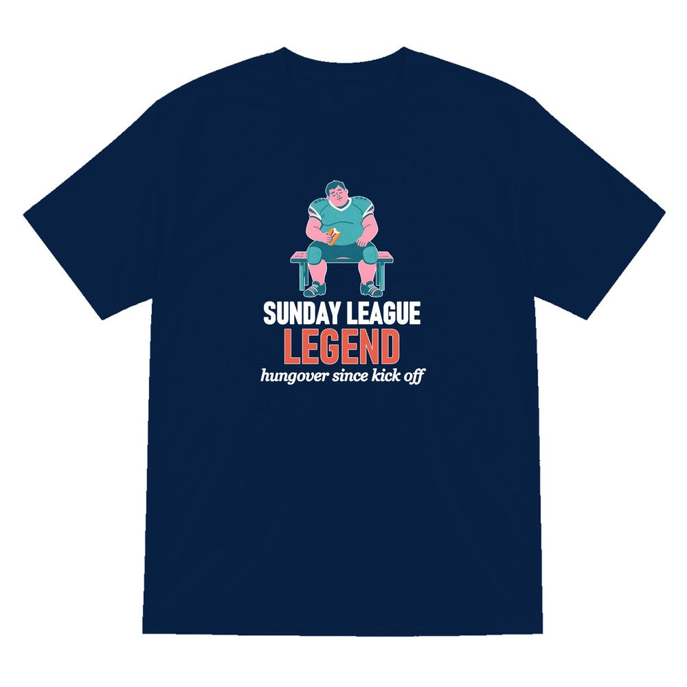 Sunday League Legend Hungover Since Kick Off Funny Sunday League Football T-Shirt & Sweatshirt T-Shirt in Navy