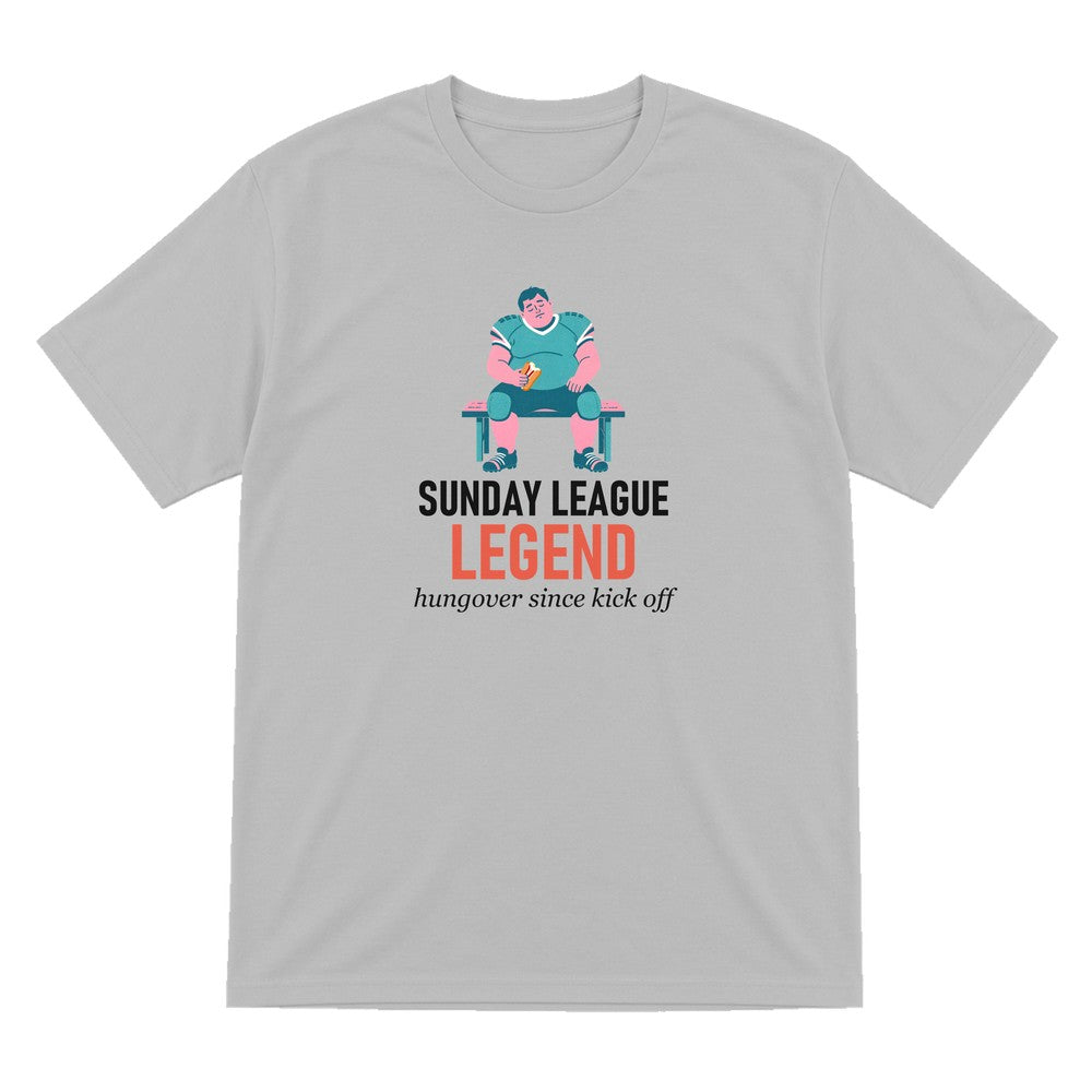 Sunday League Legend Hungover Since Kick Off Funny Sunday League Football T-Shirt & Sweatshirt T-Shirt in Sport Grey