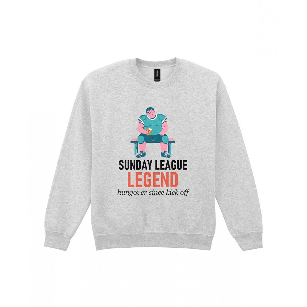 Sunday League Legend Hungover Since Kick Off Funny Sunday League Football T-Shirt & Sweatshirt Sweatshirt in Sport Grey